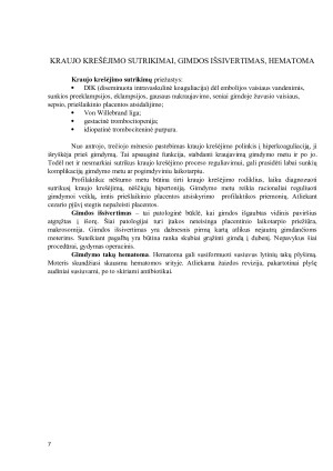 Kraujavimas placentiniu ir ankstyvuoju pogimdyminiu laikotarpiu. Paveikslėlis 7
