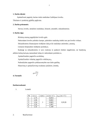 Tolygiai greitėjančio kūno pagreičio nustatymas. Paveikslėlis 2