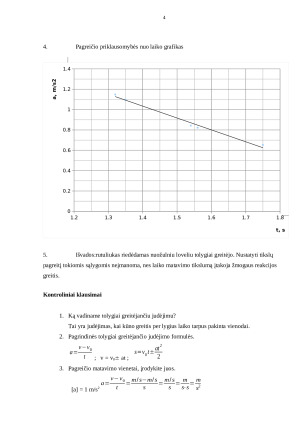 Tolygiai greitėjančio kūno pagreičio nustatymas. Paveikslėlis 4