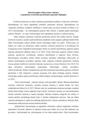 Kineziterapijos efektyvumas vaikams, sergantiems cerebriniu paralyžiumi (spazmine diplegija). Paveikslėlis 2