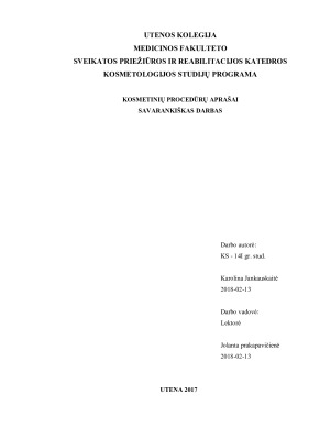 KOSMETINIŲ PROCEDŪRŲ APRAŠAI