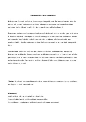 Antioksidantų ir laisvųjų radikalų reikšmė žmogaus organizmui. Paveikslėlis 2