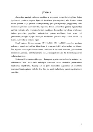 Kosmetikos gaminiai. Pavojingi ingredientai ir jų kiekių nustatymas. Paveikslėlis 2