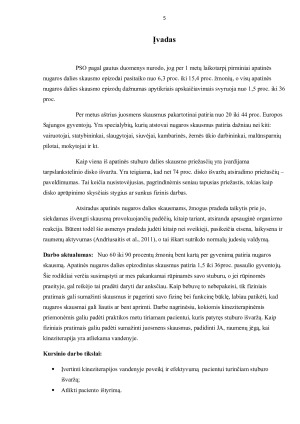 KINEZITERAPIJOS POVEIKIS PACIENTUI TURINČIAM JUOSMENINĘ STUBURO IŠVARŽĄ. Paveikslėlis 5