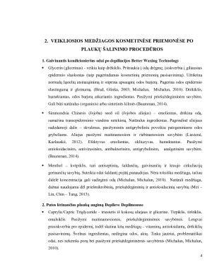 KOSMETINIŲ PRIEMONIŲ IR VEIKLIŲJŲ MEDŽIAGŲ, NAUDOJAMŲ PRIEMONĖSE PO DEPILIACIJOS, ANALIZĖ. Paveikslėlis 4