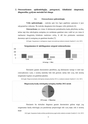 OSTEOSARKOMOS KLINIKINIAI SIMPTOMAI IR LIGONIŲ SLAUGA. Paveikslėlis 3