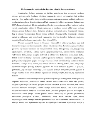 ORGANIZACIJOS KULTŪROS ĮTAKA SLAUGOS REZULTATAMS. Paveikslėlis 9