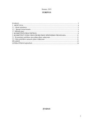SITUACIJOS ANALIZĖ. Kosmetinių procedūrų atlikimo metodikos savarankiškas darbas. Paveikslėlis 2