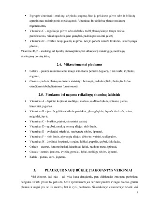 SVEIKATOS ĮTAKA NAGŲ, PLAUKŲ BŪKLEI. Paveikslėlis 8