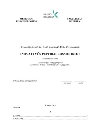 INOVATYVŪS PEPTIDAI KOSMETIKOJE. Paveikslėlis 1