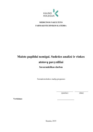 Maisto papildai nemigai. Sudeties analizė ir rinkos atstovų pavyzdžiai