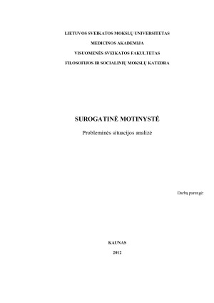 SUROGATINĖ MOTINYSTĖ. Paveikslėlis 1