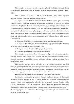 KINEZITERAPIJOS TAIKYMAS VAIKAMS SERGANTIEMS EPILEPSIJA. Paveikslėlis 3