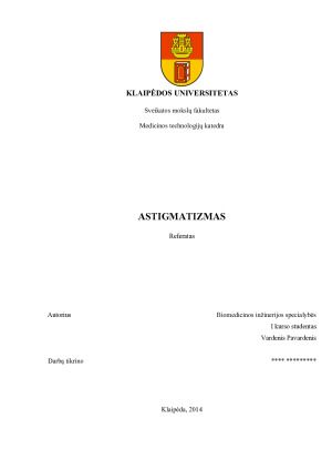 ASTIGMATIZMAS. Paveikslėlis 1