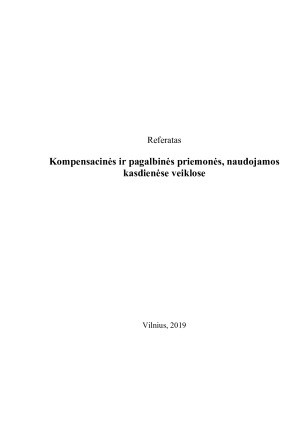 Kompensacinės ir pagalbinės priemonės, naudojamos kasdienėse veiklose