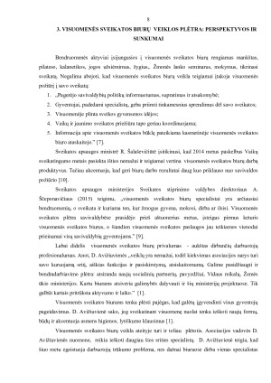 Savivaldybių visuomenės sveikatos biurų veikla stiprinant bendruomenės sveikatą. Paveikslėlis 8