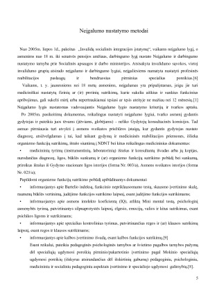 NEGALIOS NUSTATYMAS, ĮVERTINIMO METODIKA, PRINCIPAI, ORGANIZAVIMAS, INSTITUCIJOS LIETUVOJE. Paveikslėlis 5