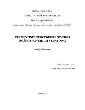 FERMENTINĖS PROCEDŪROS POVEIKIS ROŽINĖS PAVEIKTAI VEIDO ODAI