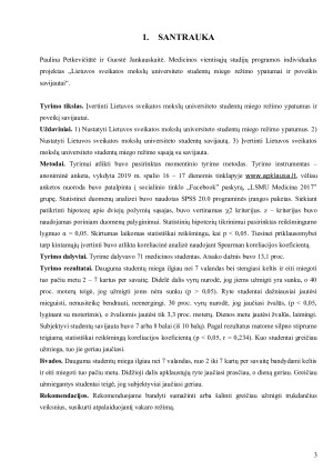 LIETUVOS SVEIKATOS MOKSLŲ UNIVERSITETO STUDENTŲ MIEGO REŽIMO YPATUMAI IR POVEIKIS SAVIJAUTAI. Paveikslėlis 3