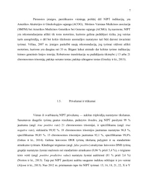 Neinvazinis prenatalinis tyrimas ir atvejų molekulinė analizė. Paveikslėlis 7