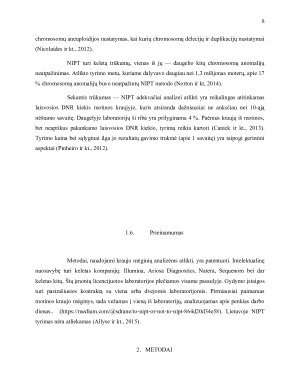 Neinvazinis prenatalinis tyrimas ir atvejų molekulinė analizė. Paveikslėlis 8