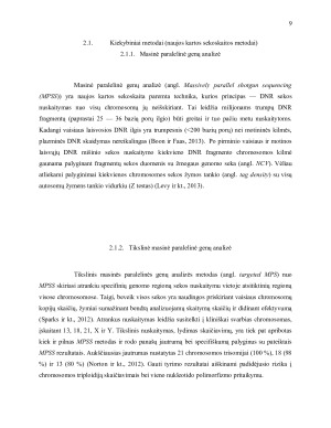 Neinvazinis prenatalinis tyrimas ir atvejų molekulinė analizė. Paveikslėlis 9