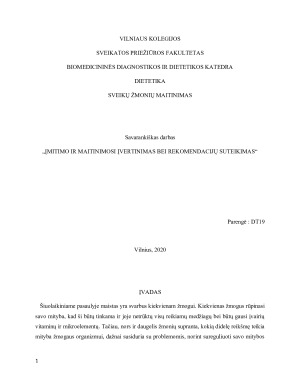 ĮMITIMO IR MAITINIMOSI ĮVERTINIMAS BEI REKOMENDACIJŲ SUTEIKIMAS. Paveikslėlis 1