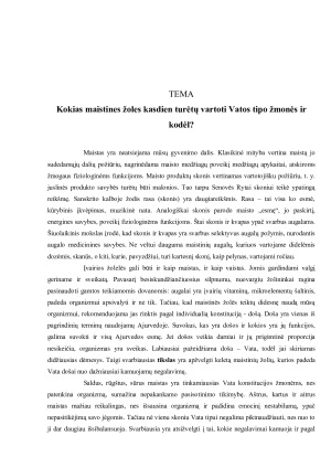 Kokias maistines žoles kasdien turėtų vartoti Vatos tipo žmonės ir kodėl