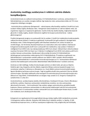 Acetoninių medžiagų susidarymas ir reikšmė cukrinio diabeto komplikacijoms