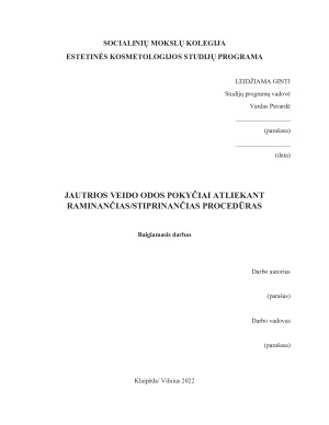 JAUTRIOS VEIDO ODOS POKYČIAI ATLIEKANT RAMINANČIASSTIPRINANČIAS PROCEDŪRAS