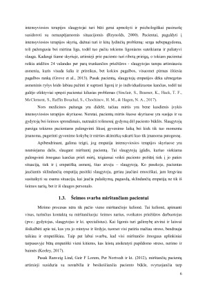 EMPATIJOS SVARBA SLAUGANT MIRŠTANTĮ PACIENTĄ, INTENSYVIOSIOS TERAPIJOS SKYRIUJE. Paveikslėlis 6