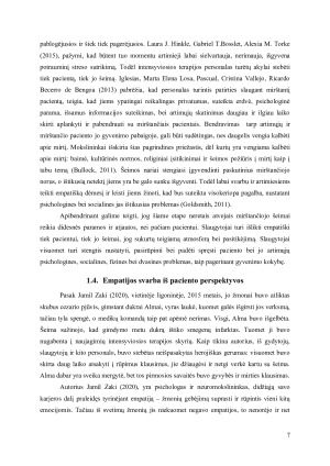 EMPATIJOS SVARBA SLAUGANT MIRŠTANTĮ PACIENTĄ, INTENSYVIOSIOS TERAPIJOS SKYRIUJE. Paveikslėlis 7