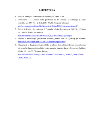 ANEMIJOS SINDROMAS IR FERODEFICITINĖ ANEMIJA. BŪKLĖS VERTINIMAS. Paveikslėlis 10