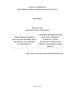 SUDĖTINĖ ĮMONIŲ BANKROTO DIAGNOZAVIMO METODIKA IR JOS PRITAIKYMAS AB PANEVĖŽIO STATYBOS TRESTAS