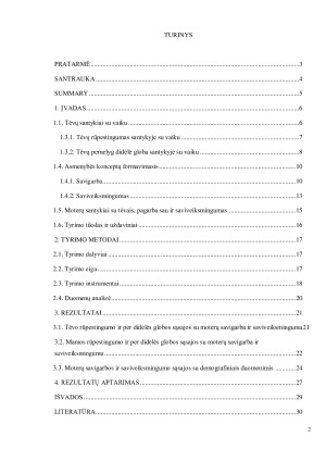Moterų santykiai su savo tėvais, pagarba sau bei saviveiksmingumas. Paveikslėlis 2
