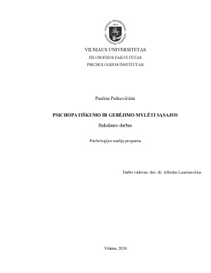 PSICHOPATIŠKUMO IR GEBĖJIMO MYLĖTI SĄSAJOS