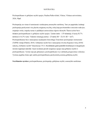 PSICHOPATIŠKUMO IR GEBĖJIMO MYLĖTI SĄSAJOS. Paveikslėlis 4