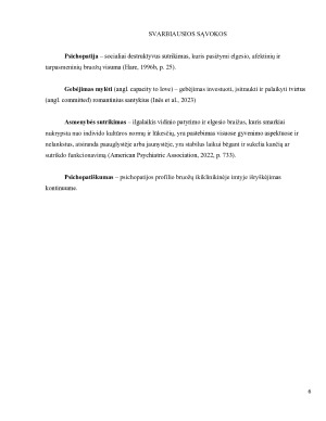 PSICHOPATIŠKUMO IR GEBĖJIMO MYLĖTI SĄSAJOS. Paveikslėlis 6