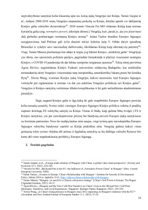 TARP PEKINO IR BRIUSELIO VENGRIJOS OFICIALIOS RETORIKOS KINIJOS KLAUSIMU ANALIZĖ. Paveikslėlis 10