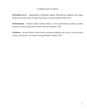 Jaunų suaugusiųjų perfekcionizmo, vienišumo ir psichologinės gerovės sąsajos. Paveikslėlis 5