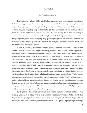 Jaunų suaugusiųjų perfekcionizmo, vienišumo ir psichologinės gerovės sąsajos. Paveikslėlis 7