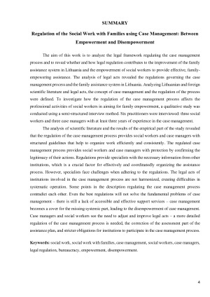 Socialinio darbo su šeima, taikant atvejo vadybą, proceso reglamentavimas - tarp įgalinimo ir nugalinimo. Paveikslėlis 4