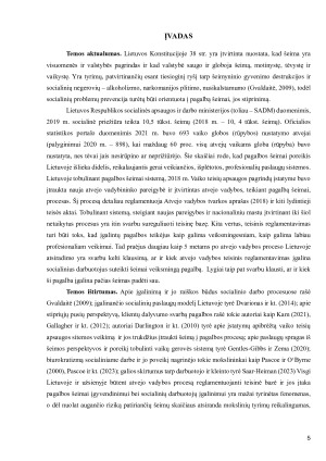 Socialinio darbo su šeima, taikant atvejo vadybą, proceso reglamentavimas - tarp įgalinimo ir nugalinimo. Paveikslėlis 5