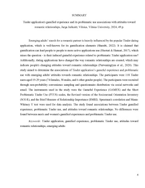 Tinder programėlės žaidybinio patyrimo bei jos probleminio naudojimo sąsajos su nuostatomis į romantinius santykius. Paveikslėlis 4