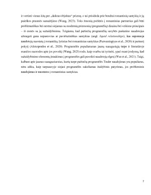 Tinder programėlės žaidybinio patyrimo bei jos probleminio naudojimo sąsajos su nuostatomis į romantinius santykius. Paveikslėlis 7