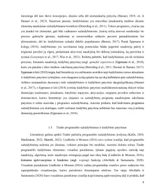 Tinder programėlės žaidybinio patyrimo bei jos probleminio naudojimo sąsajos su nuostatomis į romantinius santykius. Paveikslėlis 9