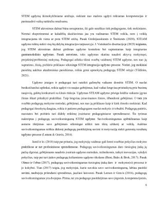 STEAM ugdymo integracija ikimokykliniame amžiuje - pedagogų saviveiksmingumas X darželyje. Paveikslėlis 6
