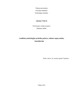 Analitinės psichologijos praktikų patirtys, taikant sapnų analizę konsultavime