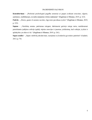 Analitinės psichologijos praktikų patirtys, taikant sapnų analizę konsultavime. Paveikslėlis 6