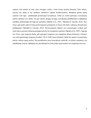 Analitinės psichologijos praktikų patirtys, taikant sapnų analizę konsultavime. Paveikslėlis 8